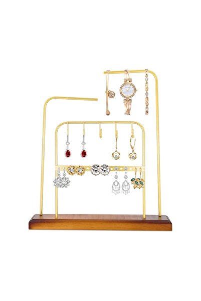 Generic Brand AC&L Jewelry Organizer 4 tier Wooden Base Metal Jewelry Holder ...