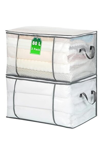 Generic 2 Pcs Clothes Storage Bags, Clear Plastic Storage Bins, Large Closet ...