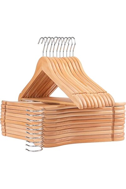 Generic AWH Wooden Hangers – 10-Pack Smooth Finish Non-Slip Wooden Suit Hange...