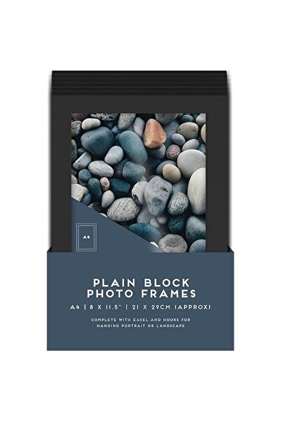 Generic Brand Plain Block Photo Frame, Black, A4 Size, 21 x 29cm, Complete wi...