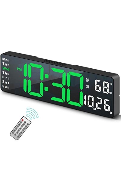 Generic Brand Digital Wall Clock, 13-inch Large LED Clock Remote Control Cloc...