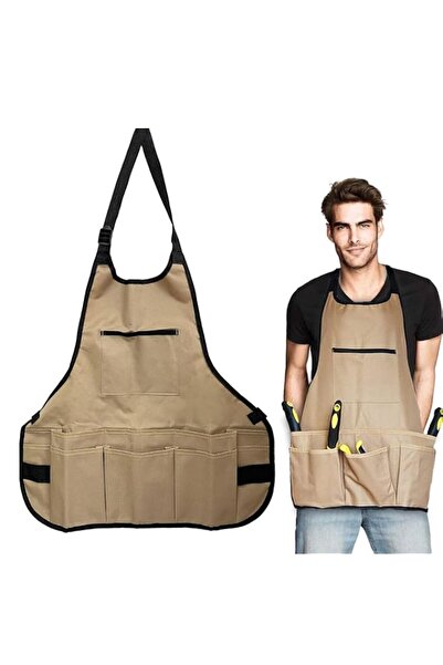 Generic Canvas Gardening Apron, Multifunction Waterproof Work Apron, Oxford C...