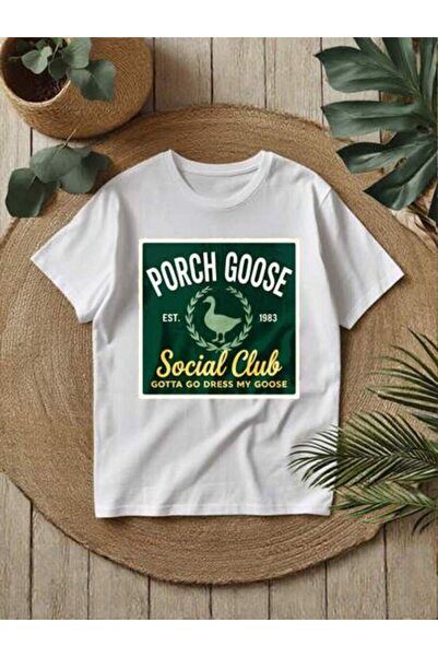 25W Porch Goose Social Club Women's Graphic T-Shirt | Fashionable Casual Top,...