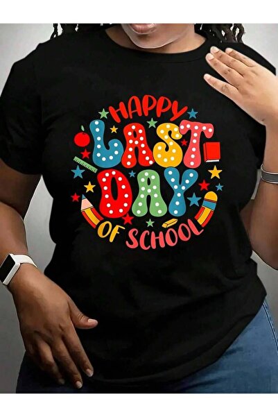 9JY Happy Last Day Of School Graduation Teacher Student Black Graphic T Shirt...