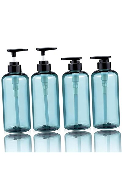 Generic Blue Plastic Shampoo Bottles with Pump, 16oz Refillable Dispenser Con...