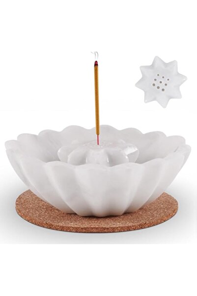 Generic Brand White Marble Incense Holder 5.5 Inch Handmade Incense Burner wi...