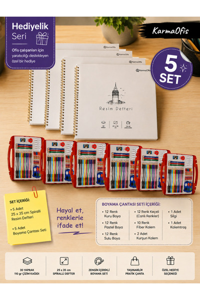 KarmaOfis Seo Title: Drawing Pad and Painting Bag Set |   25X35 cm 110 Gr – 5...