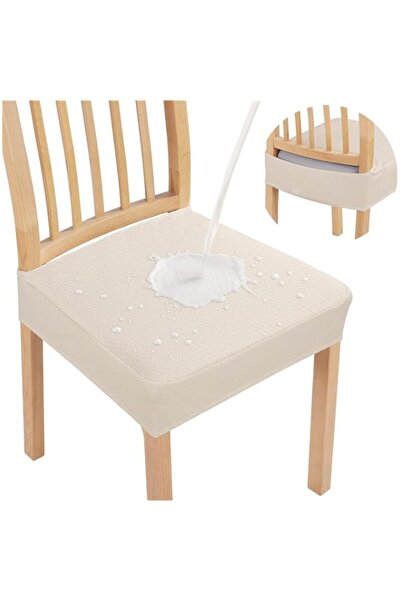 Generic Brand 4 Pack Waterproof Dining Chair Seat Covers, Stretch Jacquard Re...