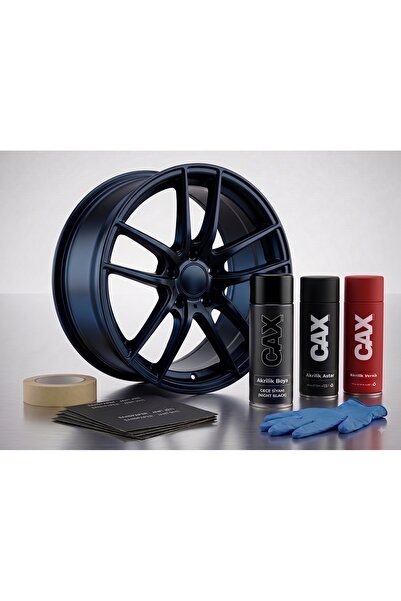 caxcolors GECE SİYAHI Jant Sprey Boya Seti - Akrilik Boya + Astar + Vernik + ...