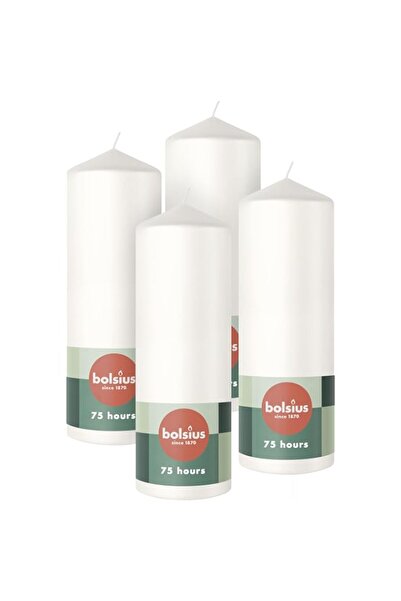 Generic Brand Bolsius Pillar Candles - White - 4-Pack - 20 x 7 cm - Decorativ...