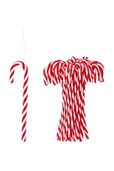 Generic Christmas Tree Candy Cane Hanging Ornaments, Red and White Striped, 1...