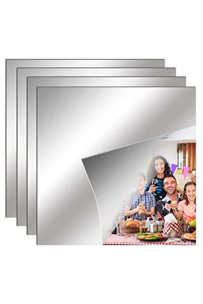 Generic Brand 4PCS Self Adhesive Mirror 30X30CM Adhesive Mirror Tiles Removab...