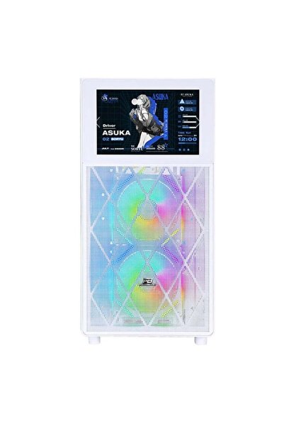 AREY TEKNOLOJİ POWERBOOST PB-P4367BW 3-RGB Fanlı LCD Ekranlı Gaming Mid-Tower...