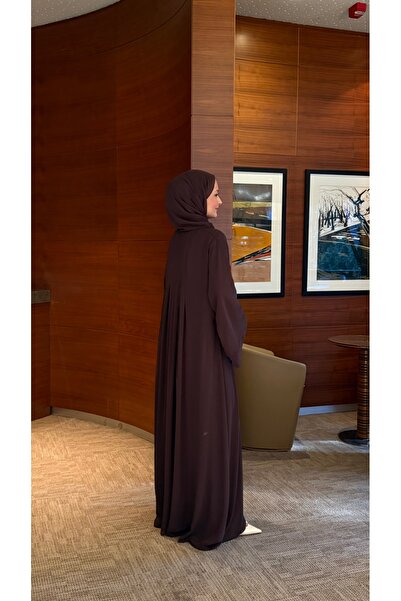 zahen liyena şallı abaya premium şifon kumaştan üretilmiş gizli düğmeli çıt ç...