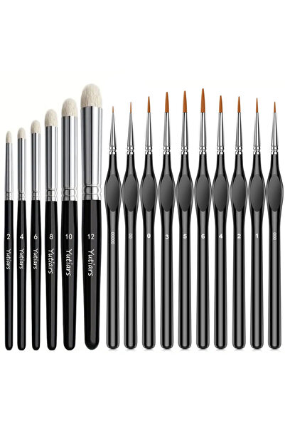 Choice3 16 PCS 3/6/10/16Pcs Fine Micro Detail Paint Brushes Wood Handle Drybr...