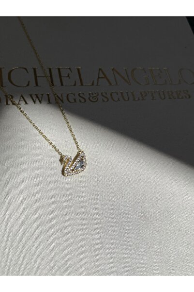 IrazErezJewelry Çelik Kuğu Kolye Hiç Çıkarma Kolyesi