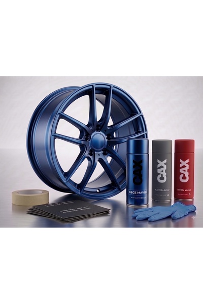 caxcolors GECE MAVİSİ Jant Sprey Boya Seti - Akrilik Boya + Astar + Vernik + ...