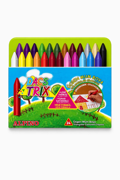 Alpıno 24 Color Triangle Crayons with Bag |   Pastel Paint Set with Carrying ...