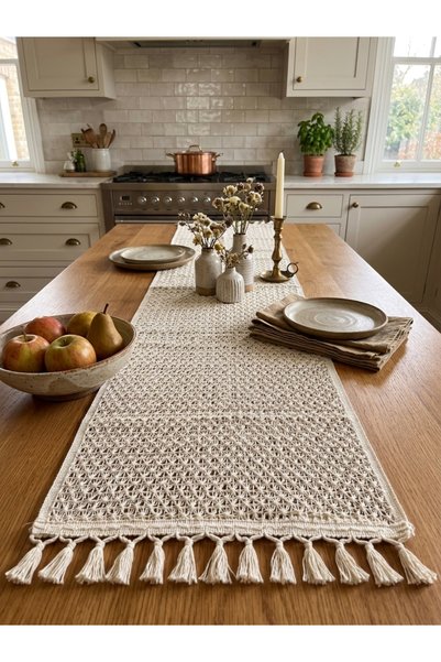 nf neofabric شريط دانتيل قطني بنمط قرص العسل 145*37 سم