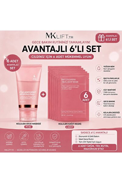 Biodance MKLIFT 6'li Kolajen Cilt Bakım Seti – Kolajen Gece Maskesi 75 ml + 5...