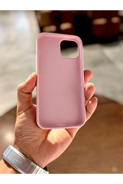 İtarz Powder Pink Phone Case Compatible with iPhone 13/14 Premium Matte Silicone Cover Dirt and Stain Resistant Wipeable Surface Camera Protected Stylish and Minimalist Design Daily Use Case