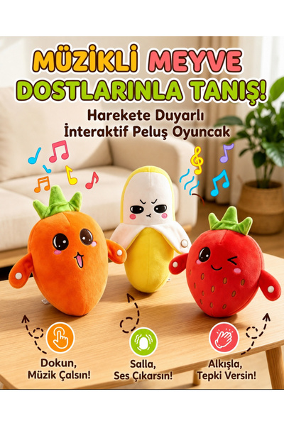 BLACK DİAMOND PLUSH TOY Dokunmatik ve ritim sensörlü interaktif müzikli peluş...