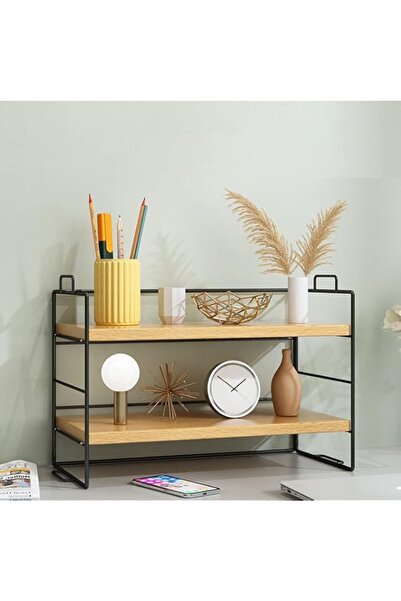 Generic U-HOOME Double Layer Desktop Shelves Wood Desktop Organizer Shelf, Ho...