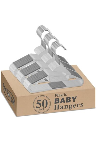 Generic Red Dot Gift® 50 Pack 12-inch Grey Baby Hangers, S-Slide Non-Slip Kid...