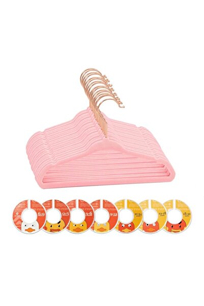 Generic Kids Velvet Hangers with Rose Gold Hooks, 50 Pack Children Clothes Ha...