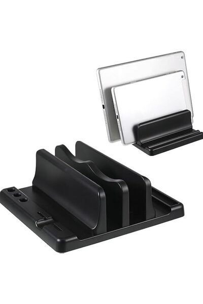Generic Vertical Laptop Stand, Double Desktop Stand Holder with Adjustable Do...
