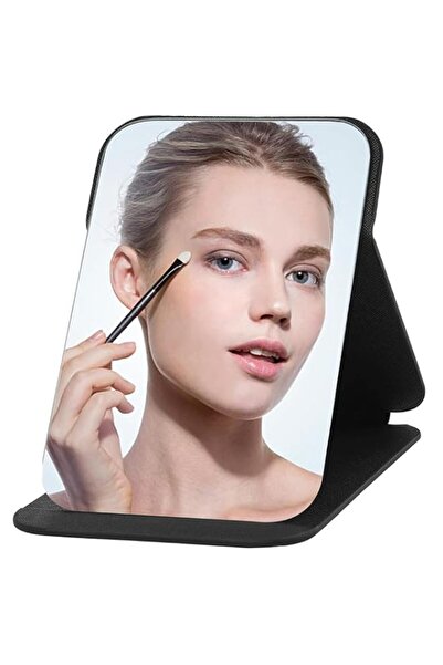 Generic Folding Tabletop Mirror, PU Leather Portable Travel and Desktop Vanit...