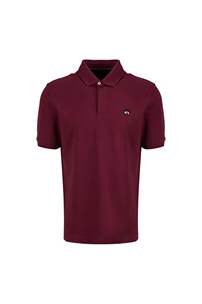 BROOKS BROTHERS Bordo Erkek Logo Baskılı Polo T-Shirt BBSS26MTS001
