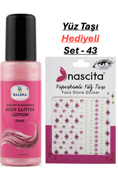 BALERA Body Lotion Pink Glitter 125 ml & Facial Stone Gift-43