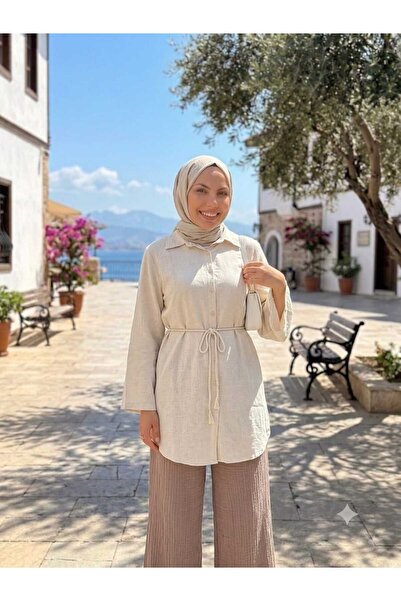 QUAWEAR Gömlek Yaka Bağcıklı Tunik