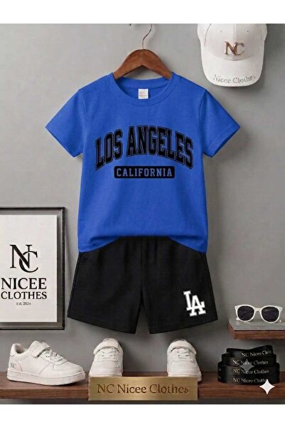 Leto Lykia Summer Children's T-Shirt Shorts Unisex (Black with La Losangelis ...