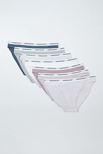Women'secret Plain cotton 7-pack classic panties logo
