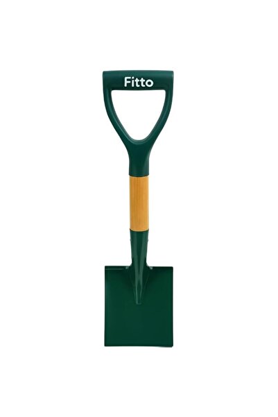 Generic Fitto Small Garden Shovel with Green Metal Blade and Wooden Handle