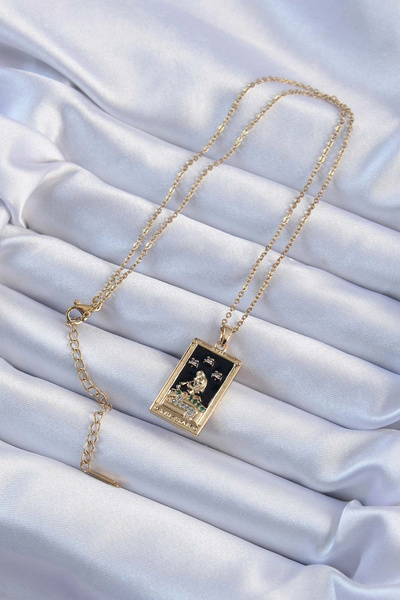 online kapsulavm avm alışveriş 316L Steel Chain Gold Color Zircon Stone Black...