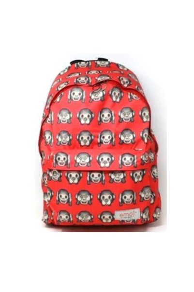 Generic Brand Ghiozdan American Emoji 42x30x20cm - Rosu