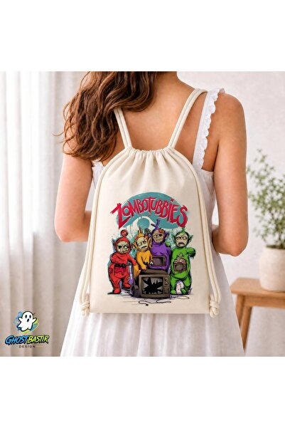 Ghostbastır Design Teletabi Drawstring Linen Bag C331