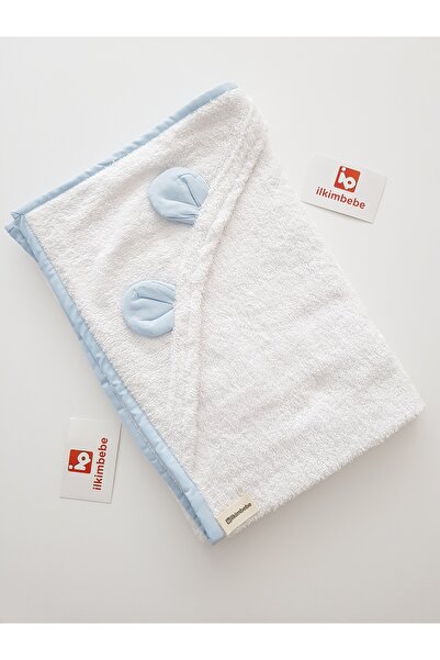 ib ilkimbebe Baby Bath Towel with Hood, 100% Cotton, Newborn Product 80X80 cm