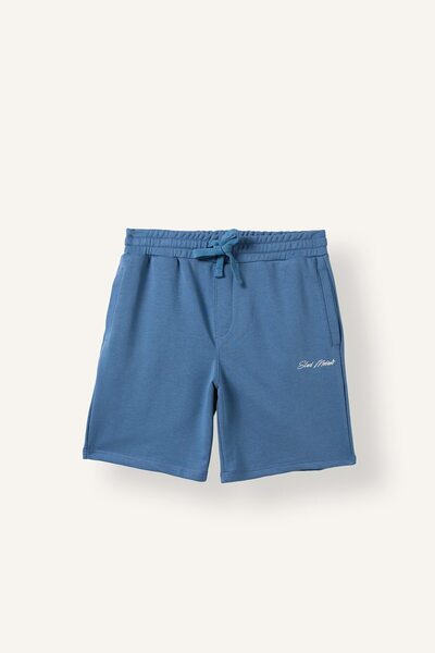 DeFacto Relax Fit Elastic Lace-Up Waist Shorts with Text Detail I3699Ax26Hs
