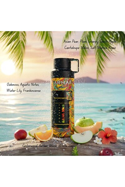 Armaf Odyssey BA Ha Mas Black Body Spray For Men & Women 200ML, Long Lasting Fragrance For Unisex, Aromatic Aquatic Scent With Melon, Marine Algae, & Cedarwood, Luxury Deodorant Spray For Daily Wear
