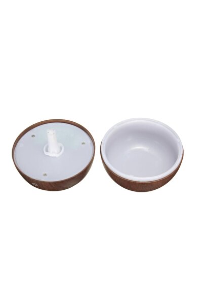 Generic Aparat aromaterapie cu abur rece, aspect lemn Wenge, LED, diametru 9....
