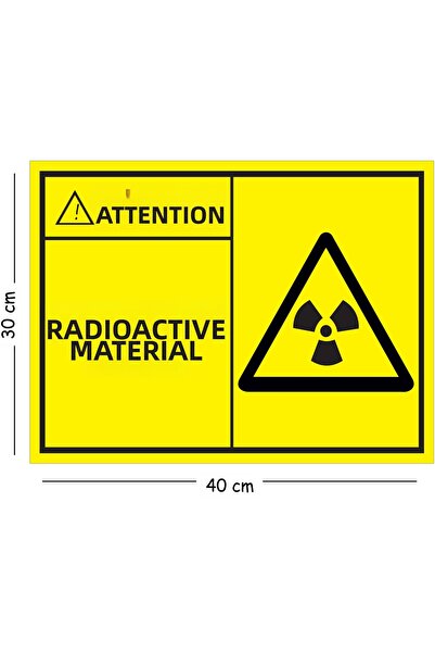 Mayeka Metal Attention Radioactive Substance 2 30X40 cm A3 Warning Occupation...