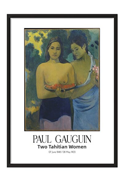 Postifull Paul Gauguin - Two Tahitian Women, Black Framed Artwork, Art Series...