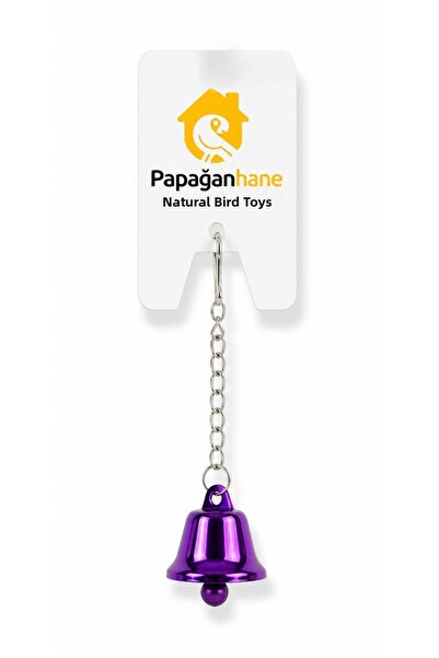 Papağanhane Purple Bell Bird Toy Hanging Cage Toy Budgie Parrot 11 cm
