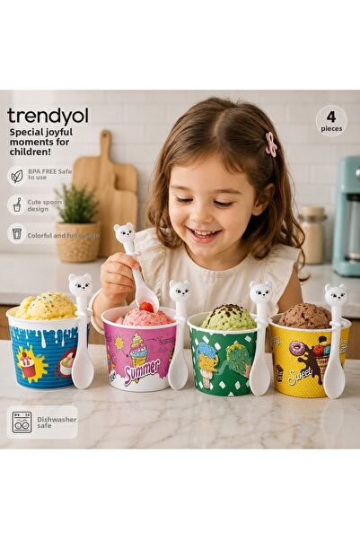 Generic Brand طقم إيميلا هوم كوبيس المكون من 4 أوعية آيس كريم - طقم آيس كريم
