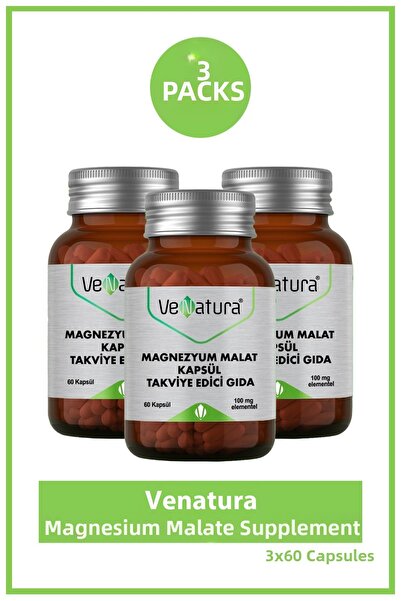 VeNatura مكمل غذائي من مالات المغنيسيوم 60 كبسولة 3 قطع