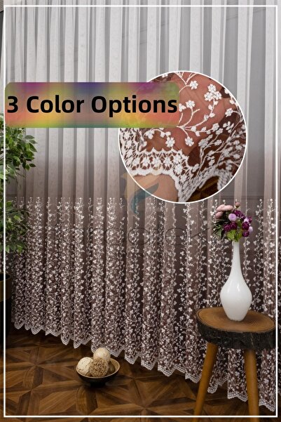 farbateks Plum Skirt Tip Daisy Patterned Color Transition 2 Layers Pleated Tu...